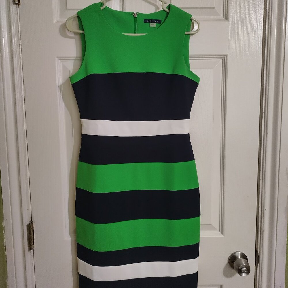 Tommy Hifiger Green Striped Dress